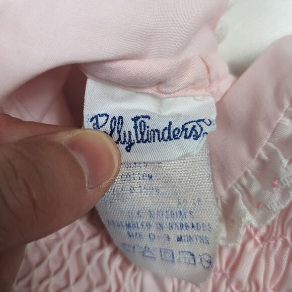 Vtg Polly Flinders Dress Baby Girls Sz 0-3m Pink Smocked Classic Spring Easter - Picture 4 of 5